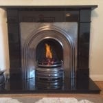 Black Granite Victorian And Cast With Gas Fire